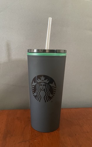 Starbucks matte grey - &, green