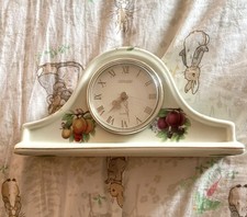 THE LEONARDO COLLECTION FRUIT CERAMIC MANTEL CLOCK  FULLY WORKING 
