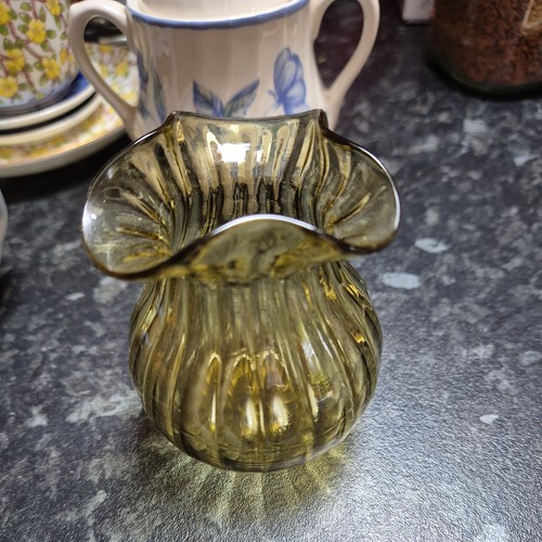 Vintage art deco green glass