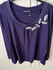 BNWOT Jacques Vert Ladies Purple L/S Top   SIZE XL Ideal for a wedding /cruise