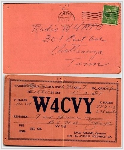 1947 qsl postcard amateur - 1947,