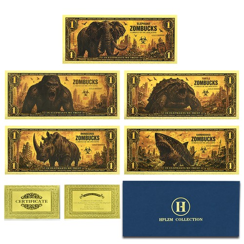 5pcs zombucks gold - zombucks, foil