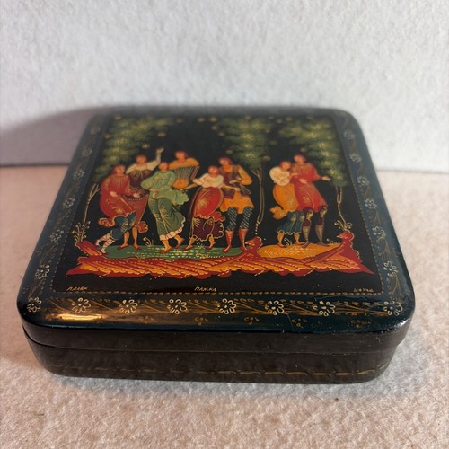 Russian lacquer box trinket - russian,