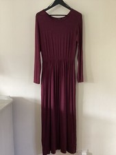 Roman Wine Jersey Dress, UK Size 14, Good Condition