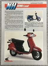 HONDA NH80MD Lead Lightweight Scooter Sales Specification Leaflet 1986