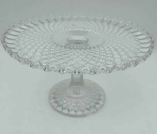 Vintage pressed glass pedestal - pressed,
