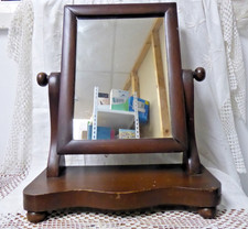 Antique Victorian Edwardian Mahogany Swing Vanity Dressing Table Mirror 18" High