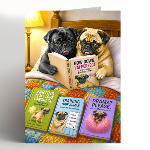 Pug birthday card greeting - birthday,