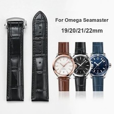 Genuine Leather Strap for Omega Seamaster Speedmaster 19-22mm Calfskin Band