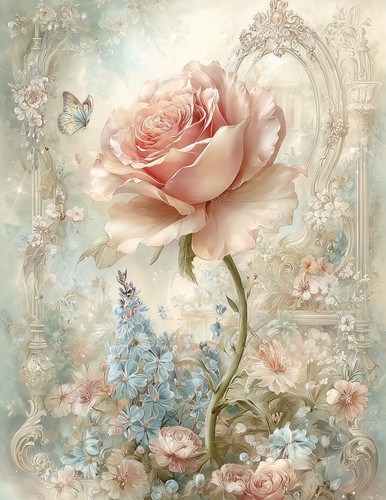 Vintage fairy tale rose - vintage,