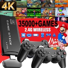 35000+ 4K HDMI TV Video Game Stick Retro Gaming Console w/ 2 Wireless Controller