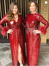 Zara Trinny Sequin Dress with Feather Limited Edition Kimono Jacket ?size XS