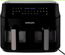 Cookworks 9L Dual Air Fryer Twin Basket - Black