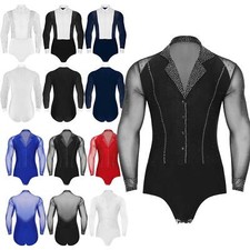 Men Shiny Rhinestones Latin