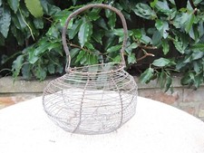 Genuine Vintage Metal Wire Egg  Basket Garden Hanging Basket  (378)