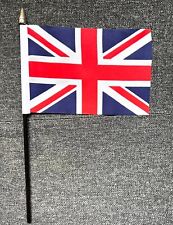 UNION JACK HAND WAVING FLAG Small 6" x 4" with pole UNITED KINGDOM BRITISH