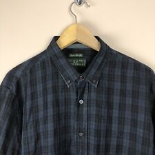 Fred Perry Vintage Men’s Super Slim Fit Check Shirt Blue Size 2XL Made In Italy