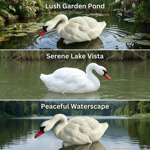 Swan figurine garden - garden, decor