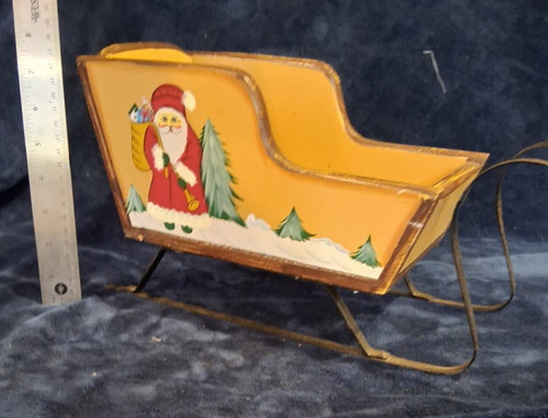 Vintage wooden santa - wooden,