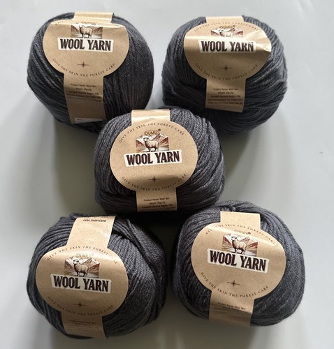 50g balls wool grey - of,