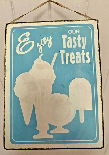 Pale blue ice cream sign - blue,
