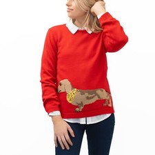 Womens Jumper Red Sausage Dog