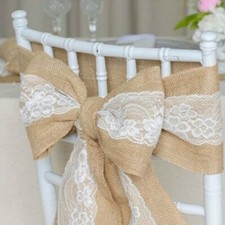  Hessian sash with Lace Edging