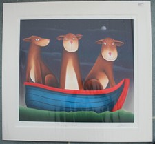 MACKENZIE THORPE "3 DOGS IN A BOAT" LIMITED EDITION SILKSCREEN PRINT 