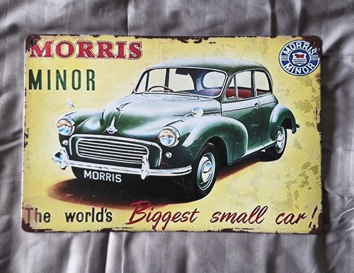 Morris minor advert tin sign - minor,