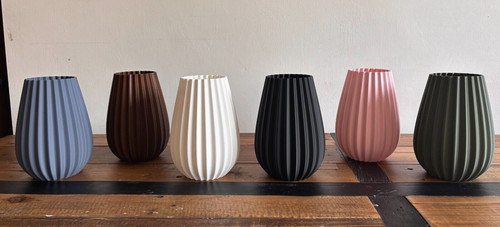 Printed vase ribbed - printed,
