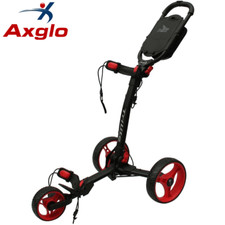 AXGLO 2025 TRILITE 3 WHEELED GOLF PUSH TROLLEY +FREE ACCESSORY PACK - BLACK/RED