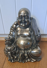 Sitting Laughing Buddha - Metal - Height: 21 cm - 2.3 KG - VGC