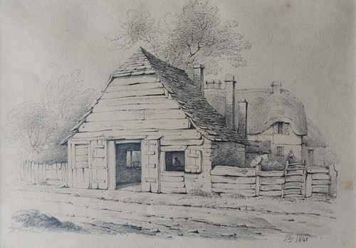 Antique 1841 original - 1841, pencil