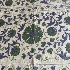 Silk Embroidered suzani - pale