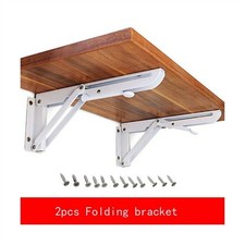 2X Campervan Folding Bracket Table Shelf Motorhome Caravan White Finish