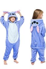 Stitch, ￼Cartoon Hooded jumpsuit Pjs Boys Girls Sleepwear Kids for 6 - 10 Years