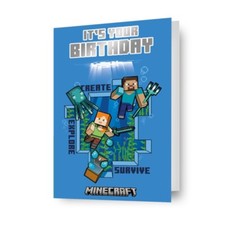 Minecraft Birthday Card Kids