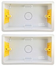 2 x Appleby SB629 Dry Lining "Fast Fix" Boxes Single 2 Gang 32mm Deep