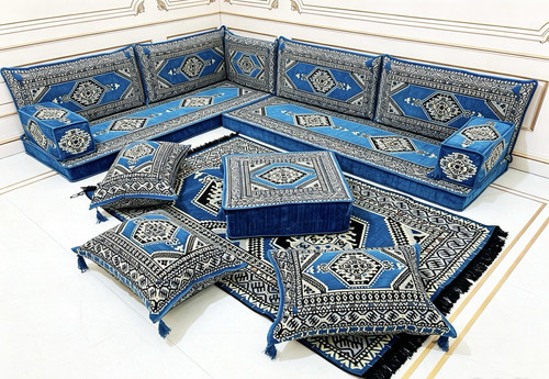 Moroccan geometric blue - geometric, corner