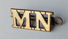 'M.N.' Merchant Navy Brass Shoulder Title Badge
