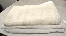 SET OF 3 x CREAM BABY BLANKETS