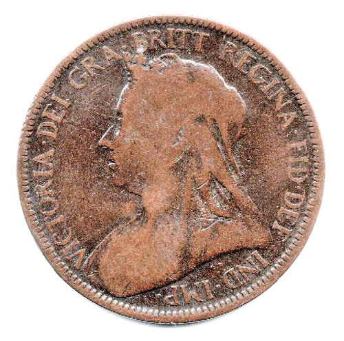 1900 victorian half - half, penny.