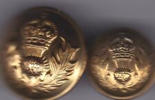 MILITARY - ROYAL SCOTS FUSILIERS REGIMENT KINGS CROWN OLD UNIFORM BUTTONS