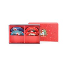 Boxed Set of 4 Tipperary Crystal Christmas Side Plates