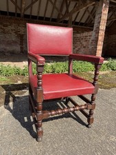 Antique Red Leather Oak