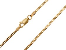 9ct Yellow Gold Necklace Chain Curb Diamond Cut Sparkle 16in–24in Italian Made