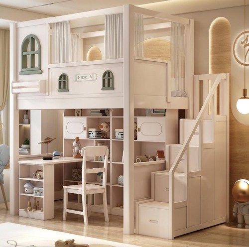 Loft bed bunk with - loft, desk