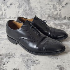 Loake Brogue Shoes Mens Size UK 7 Black Classic Formal Cap Toe Oxfords C