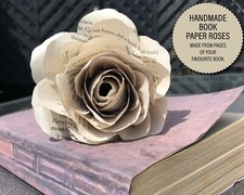 Book Page Paper Flower Roses -