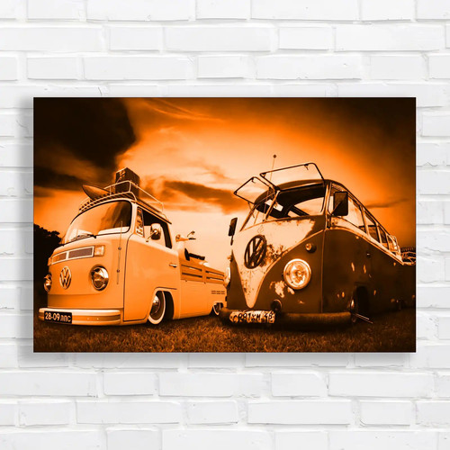Vibrant retro camper - vw,